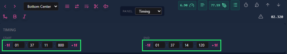 Manual subtitle timing adjustment using frame controls in Sublandia Editor