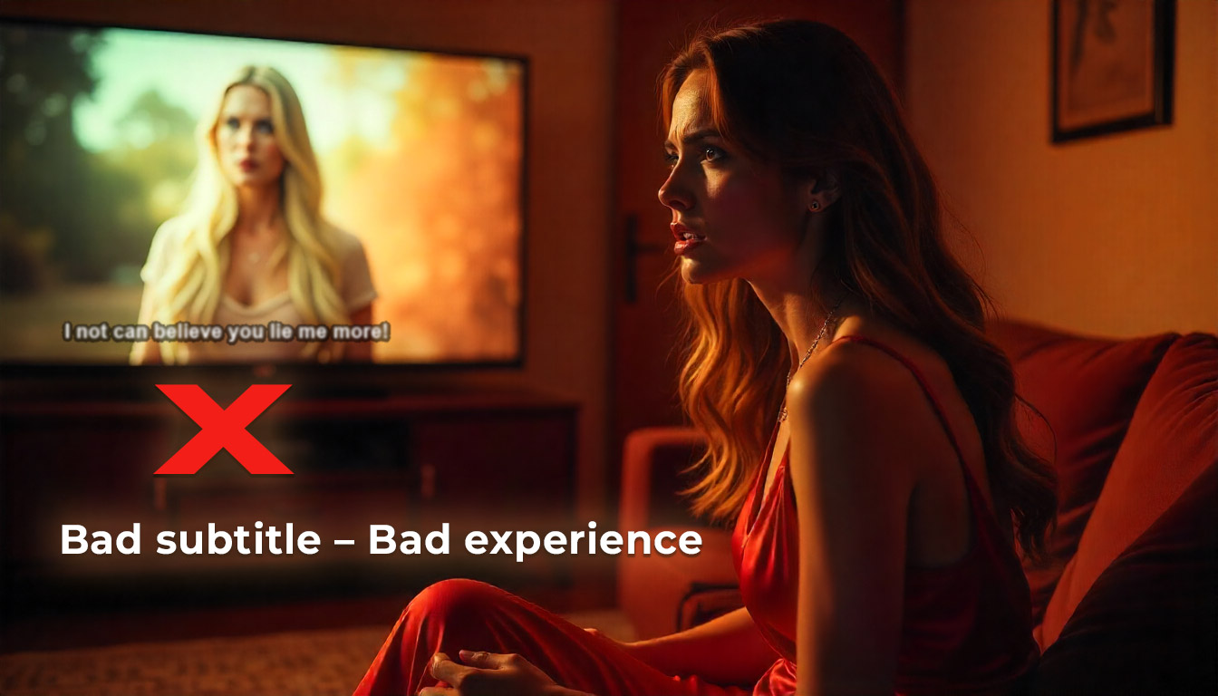 Bad subtitles cause frustration; professional subtitles increase viewer engagement